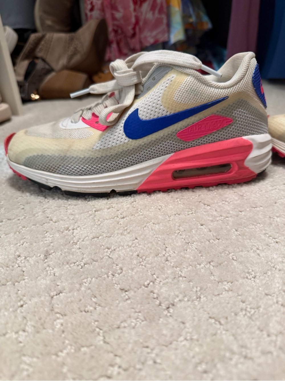 Nike Sneakers in White, Pink & Blue